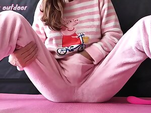 Horny Fingering Wet Pussy In Pajamas And Big Squirt