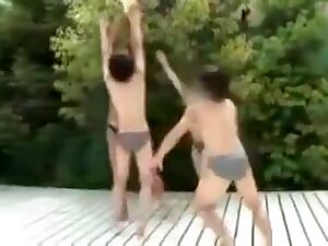 Tall Asian woman with short Asian guys