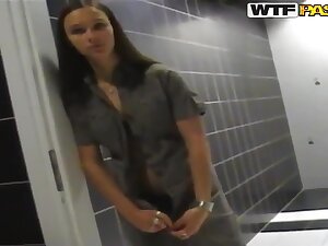 Boy is fucking girl Victoria Sweet in the WC