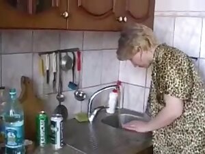 Russian Step moms Irina - having sex in the kitchen