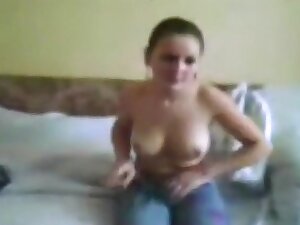 Romanian girl slut fucks her bf, while a friend tapes it.