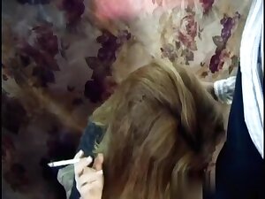 Golden-Haired Step mother I'd like to fuck can't live without to smoke during the sex
