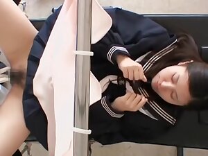 Sako gets her asian twat examined in the gynecologist room