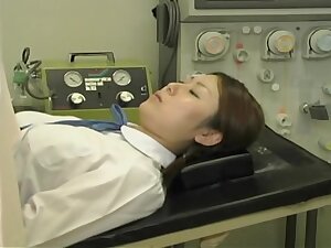 Japanese babe got toyed at some strange gyno clinic