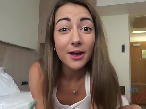 Fresh teen 18+ brunette, Lily Adams is getting fucked and moaning from pleasure during an intense orgasm