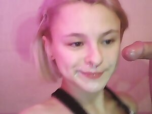 Cute 18 Year Old Deepthroat and Cocksucking Blowjob Cum Eater