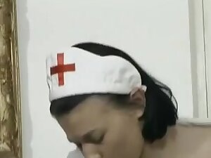 Vintage porn of an older guy fucking a French nurse