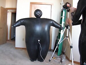 Huge Latex Suit Girl Inflation