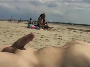 Beach dickflash #10 with cumshot