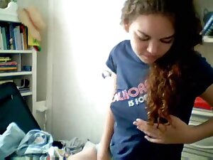 teen 18+ gf fucks dildo and hairbrush