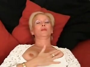 Hot lady fingering her gaping snatch
