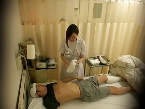 The Tantalize Agony In Full Erection Piston Late Than A Nurse To Care About The Request ... Hospital Barre The Help Of Handjob And Shows Off It Tried Complained Of A Sexual Stress Of Male Inpatient To Young Nurse Against ... Masturbation