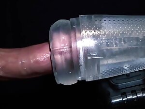 Cock milking hard cock with fleshlight