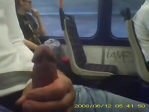 Beating off in public transport