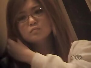 Nude Japanese girl toying her nice teen 18+ hairy pussy