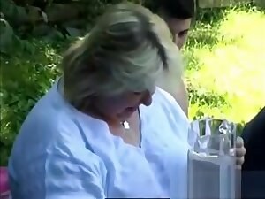 Crazy grandma sucking cock