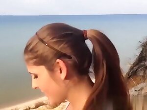 Astonishing irrumation on the beach