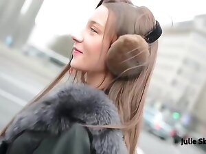 Julie Skyhigh In Sexy Exhibitionist And Fur Coat