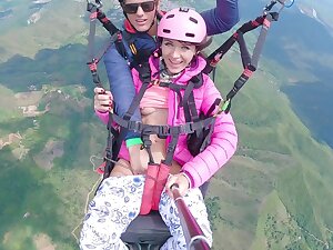 Squirting While Paragliding In 2200 M Above The Sea ( 7000 Feet )