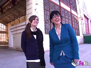 Montse teaches Ainara how to be a slut