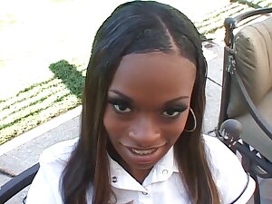 Ebony Divine Caught Smoking, Must Fuck White Step dad