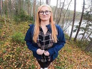Redhead Girl Trip To The Forest To Watch Autumn Leaves Ended Up In Sucking Dick And Fucked
