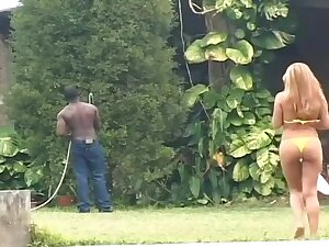 Slutty Housewife Fucks Ebony Gardener