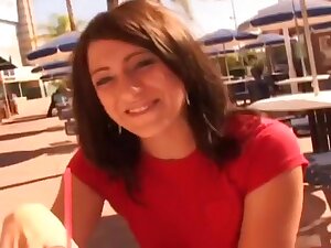 Brunette Amateur Fucked by Three Guys
