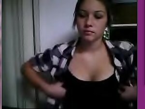 Skinny Arabian girl stripping on her webcam sex show