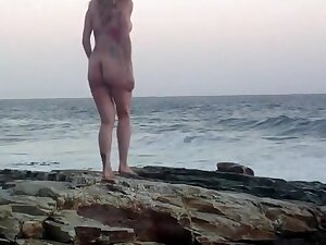 Naked in the beach
