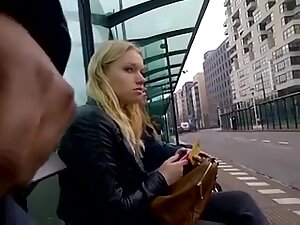 Flashing my dick in public bus stop