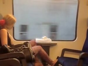 Public cock flashing for this pretty young passenger