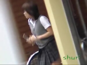 Adorable Japanese chicks in hot public sharking scenes