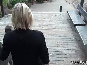 Euro MILF sucks dick in Starbucks bathroom