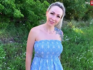 Blonde Amateur Lisa Sophie Sucks Cock Outdoors In Nature