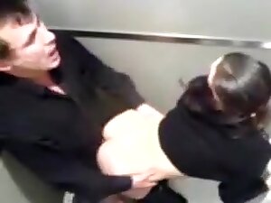 Sexy babe with a perfect ass gets pounded in the elevator