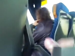 Man in the public transport flashing his naked cock