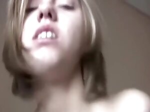 immature babe with large natural milk sacks receives facialized