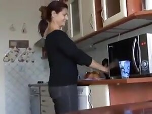 Amateur mature on the table