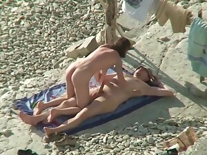 Couple Share Hot Moments On Public Nudist Beach - Outdoor Sex