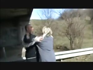 Rough Gangbang of a Danish Milfslut under a higway bridge