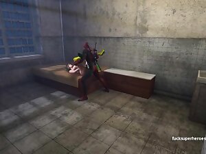 Deadpool and Rogue - Getting naughty in the bedroom