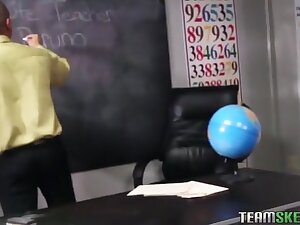 Cute in short skirt giving head