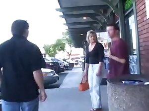 A Milf Gets Picked Up And Double Teamed