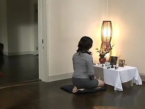 Japanese housewife gets her holes filled with plastic cocks