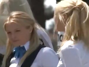 Blonde teen 18+ in the bus