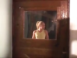 Blonde babysitter falls gets fucked