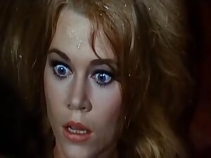 Blonde reaches orgasm in a weird retro porn movie