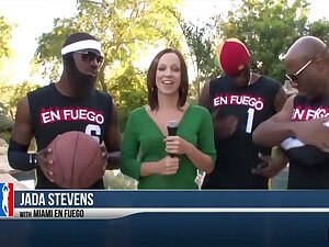 Incredibly Hot Reporter Gang-Banged by Basketball Team