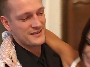 Wedding day anal sex with creampie